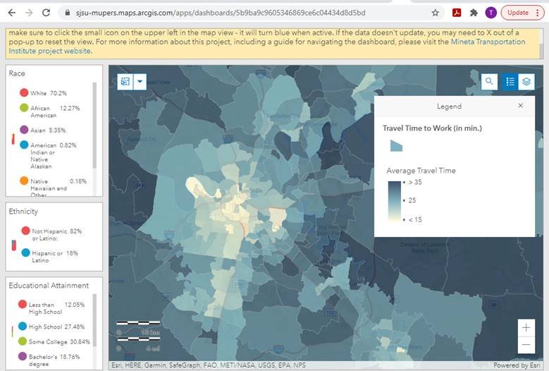 Mineta Transportation Institute Commute Duration Dashboard